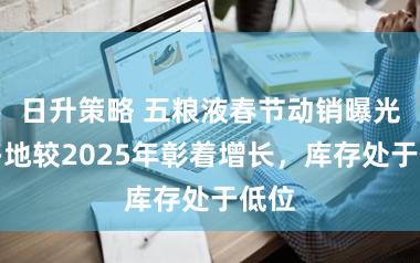 日升策略 五粮液春节动销曝光：多地较2025年彰着增长，库存处于低位